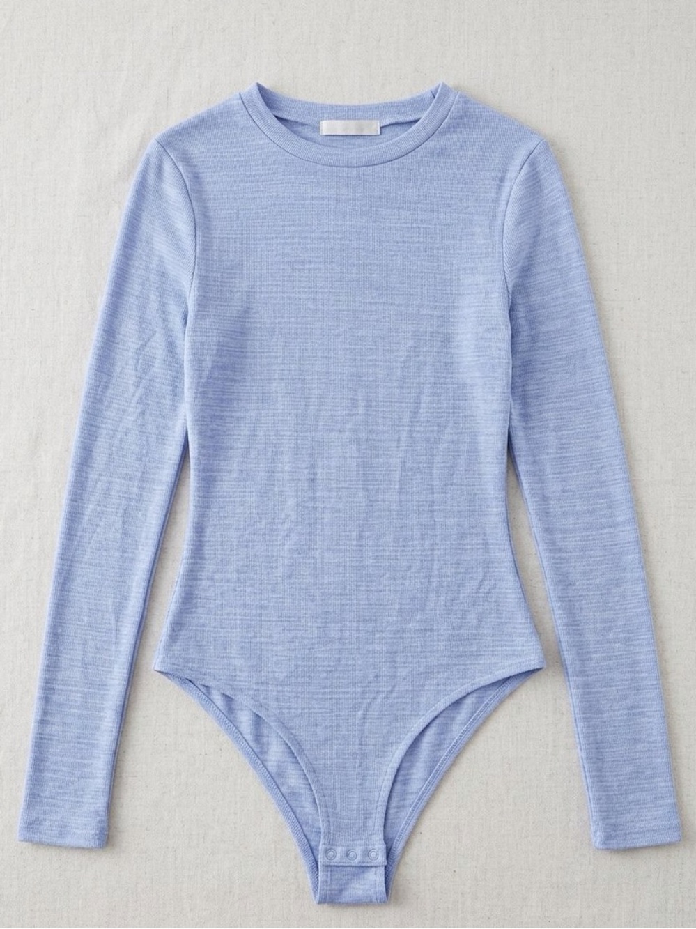 NWT Revamped Space Dye Heather Blue Ribbed Long Sleeve Bodysuit NWT Size XXS